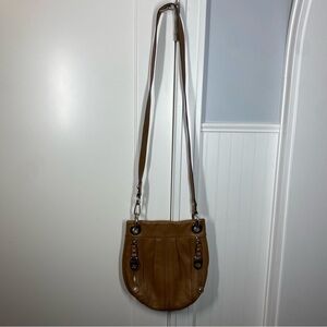 B. Makowsky Brown Leather Crossbody Bag classic minimalist neutral quiet luxury